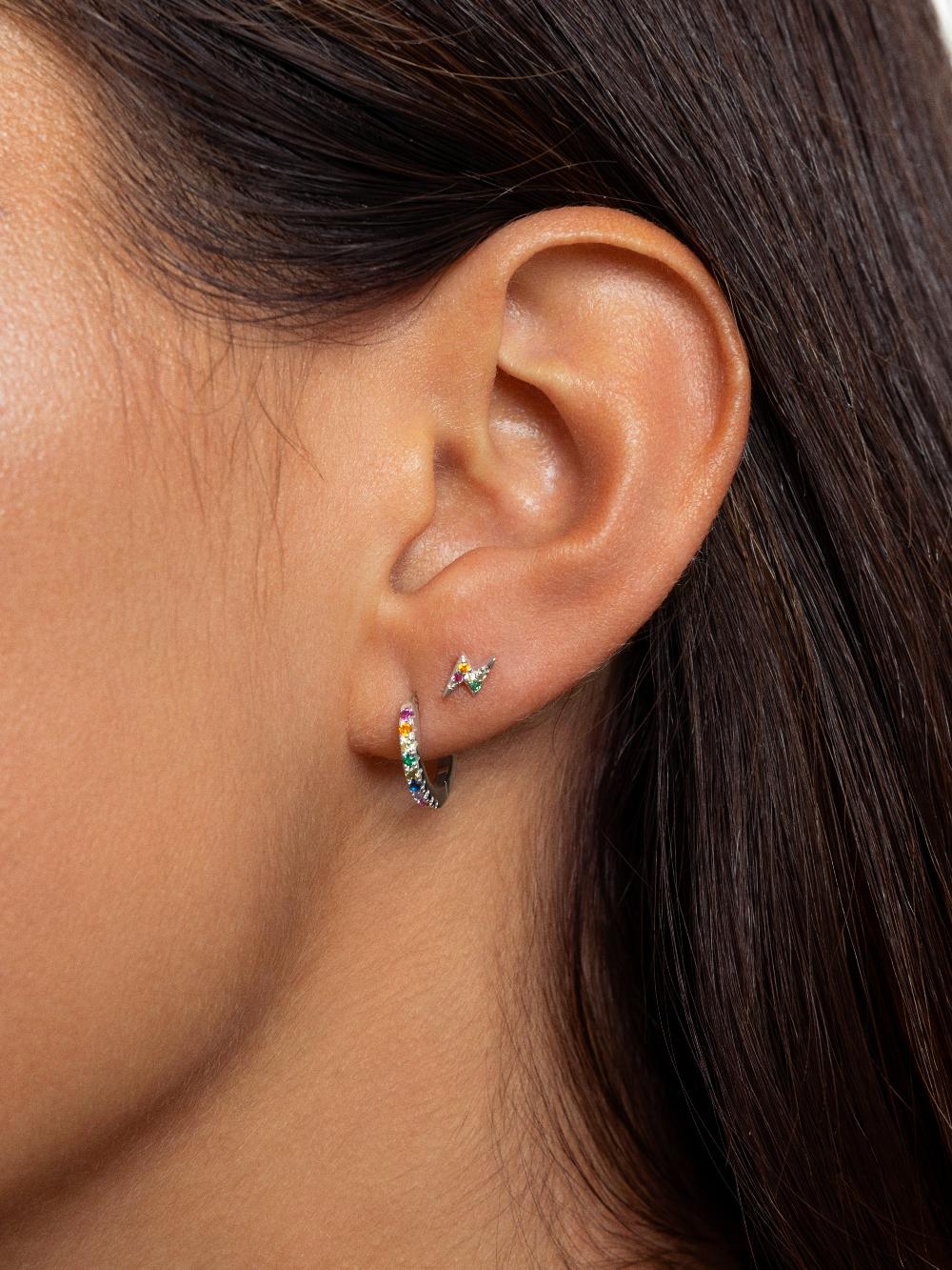 singularu Pendientes Aro Colors Plata Liquidación