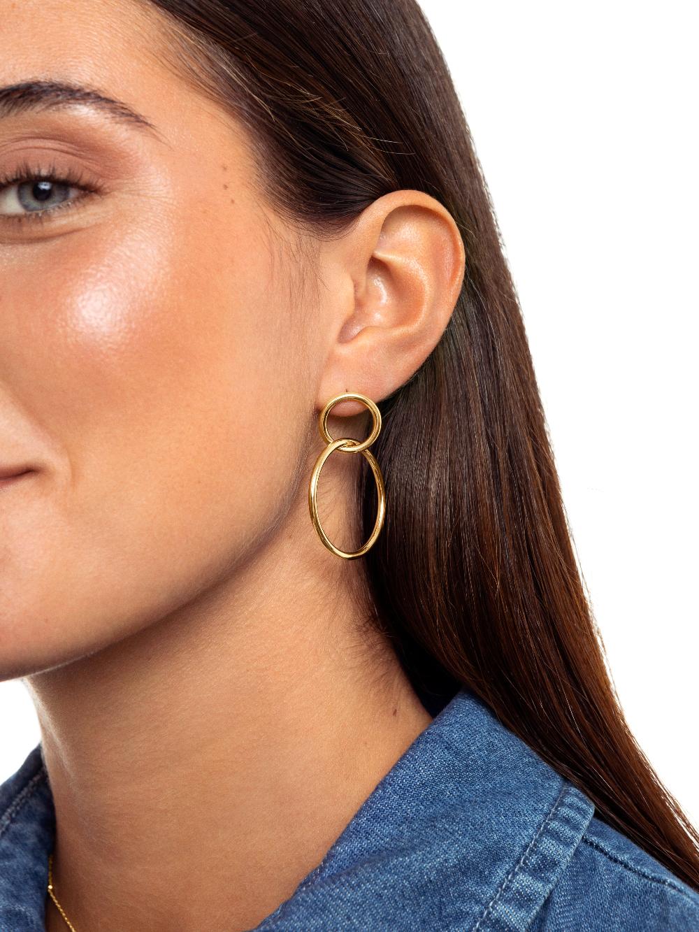 singularu Pendientes Sister Baño Oro Tienda de fábrica
