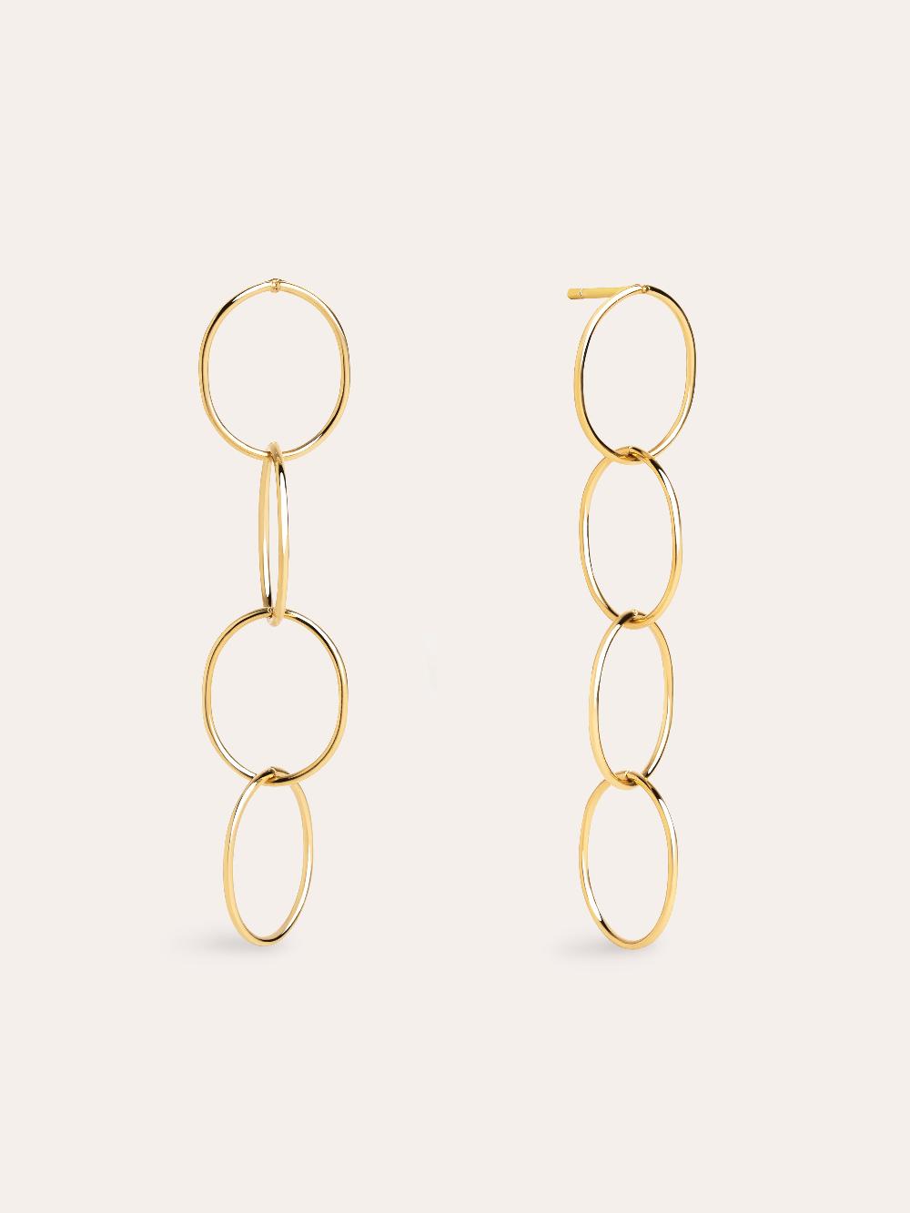 singularu Pendientes Circles & Circles Baño Oro