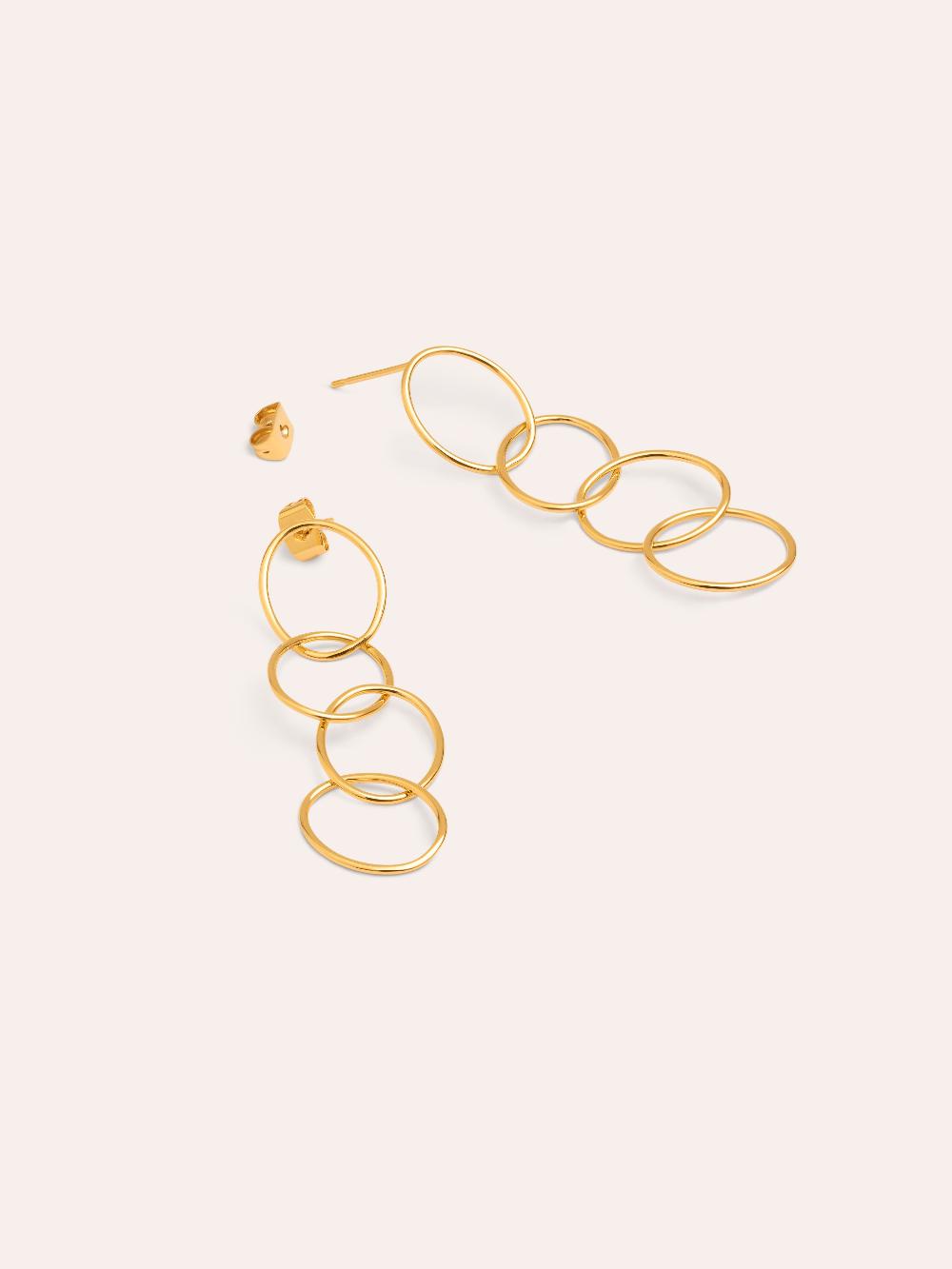 singularu Pendientes Circles & Circles Baño Oro Ahorra y exporta