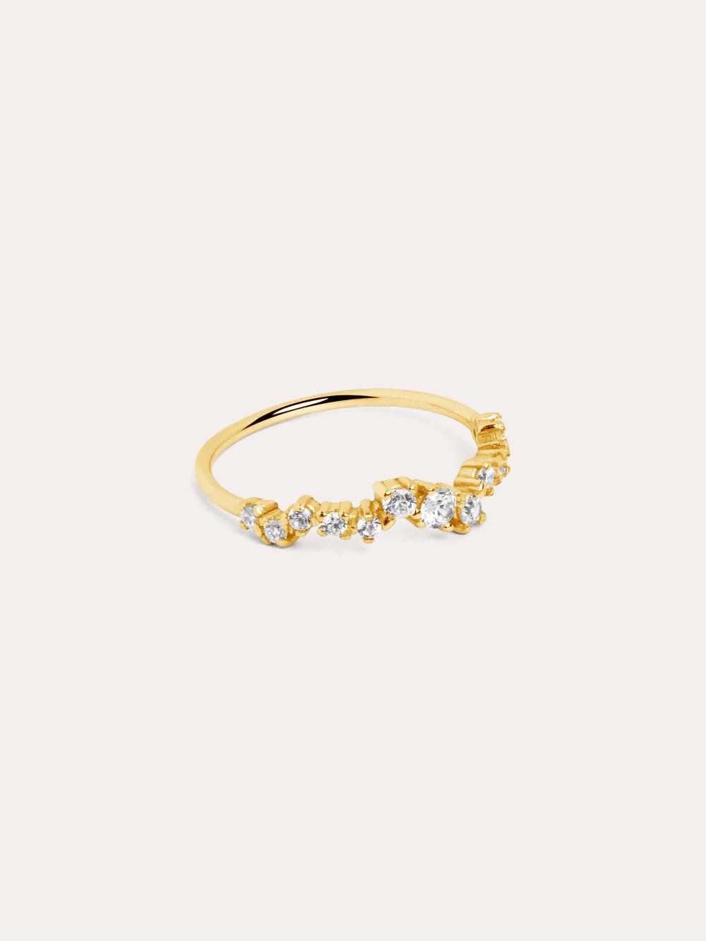 singularu Anillo Estellar Plata Baño Oro