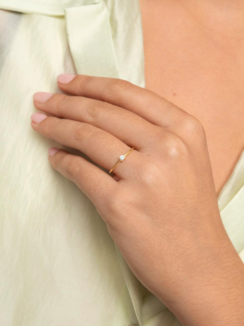 singularu Anillo Single Spark Plata Baño Oro Descuento por venta flash