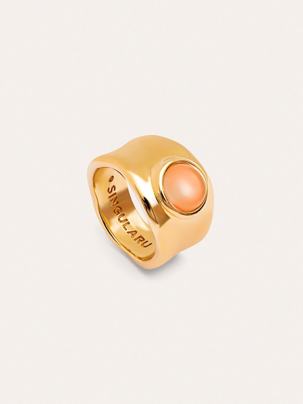 singularu Anillo My Rose Quartz Baño Oro Ofertas de temporada