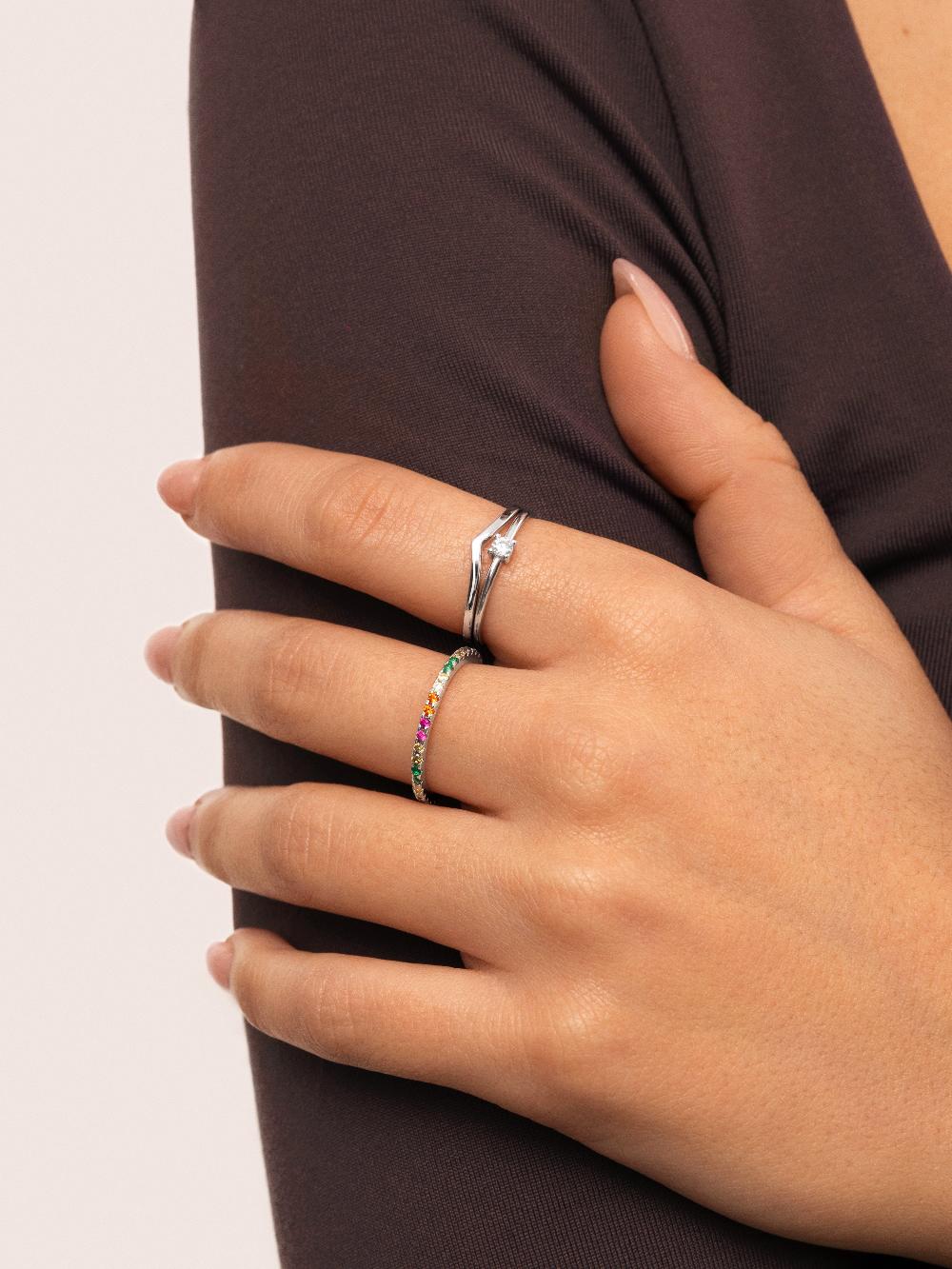 singularu Anillo Cleo Colors Plata Grandes ahorros