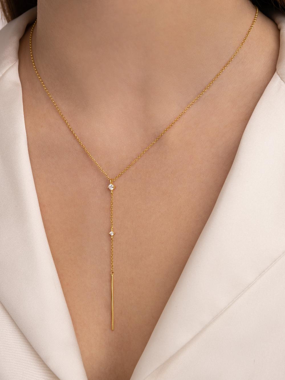 singularu Collar Y Sparks Stick Plata Baño Oro Precio ultrabajo