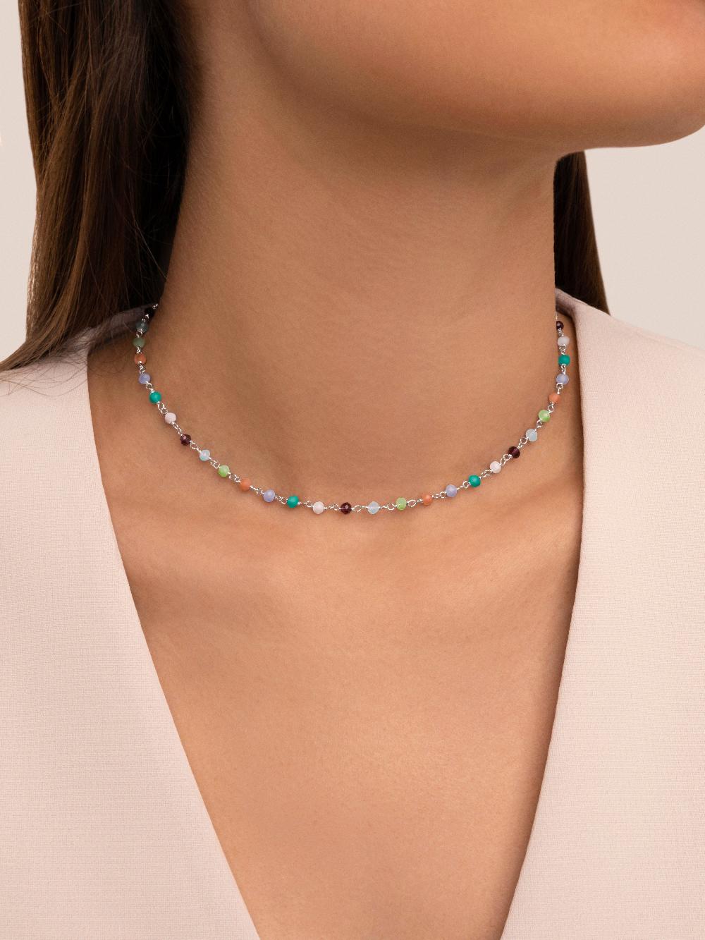 singularu Collar Crystals Colors Plata En línea