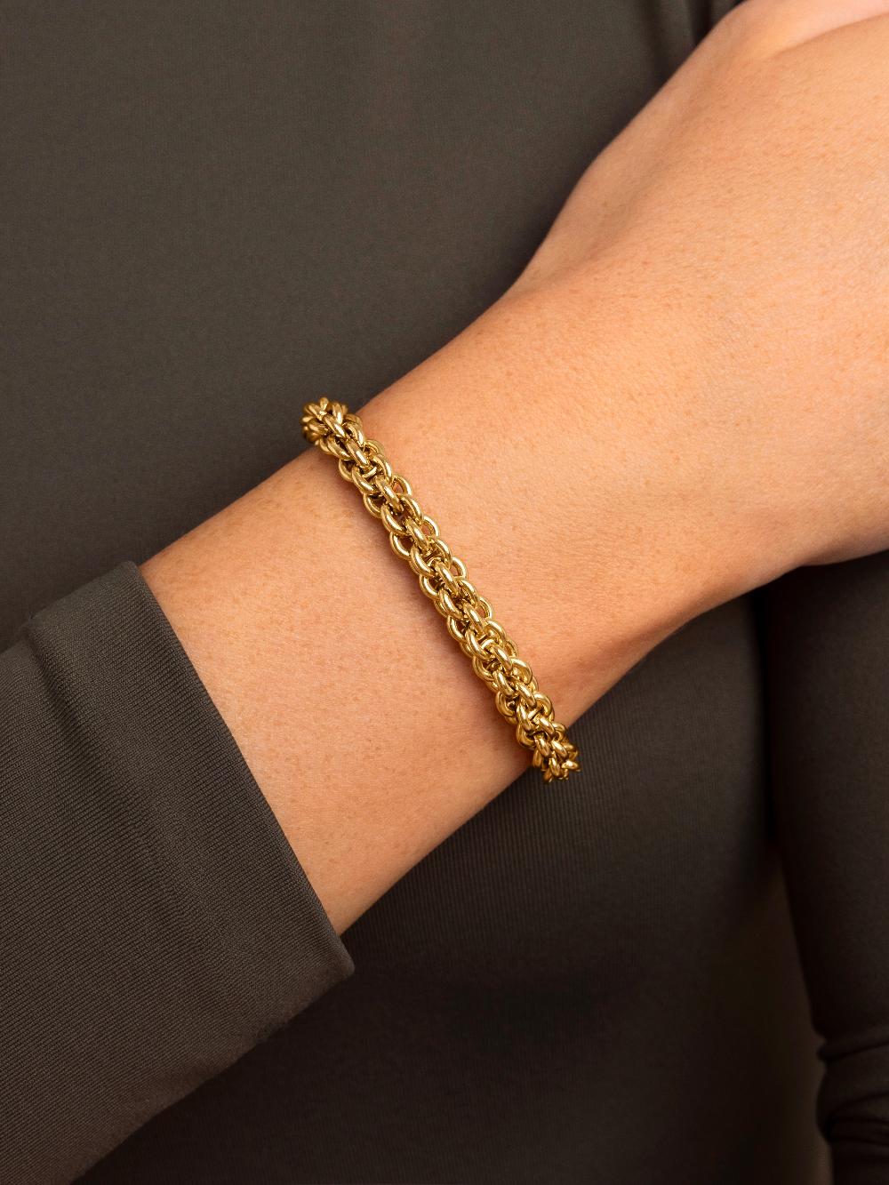 singularu Pulsera Big Rope Acero Baño Oro Los más vendidos