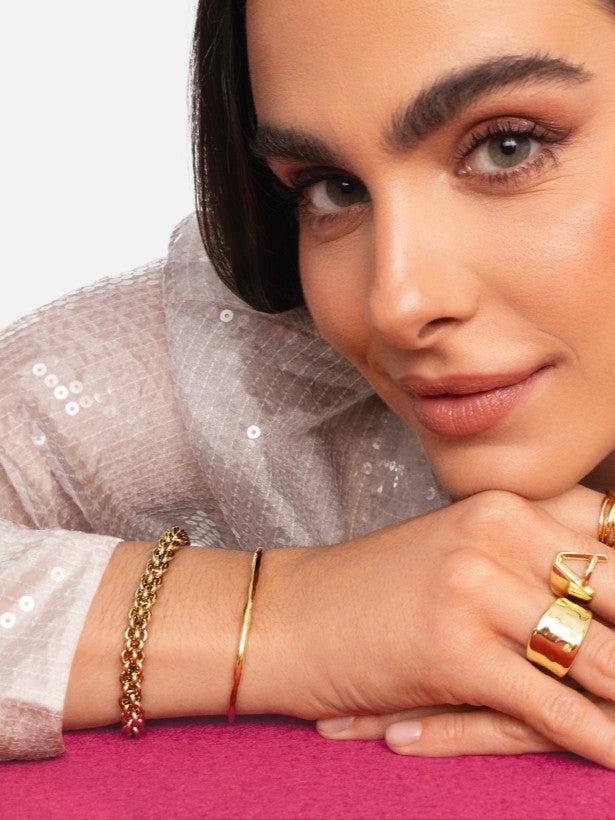 singularu Pulsera Big Rope Acero Baño Oro Los más vendidos