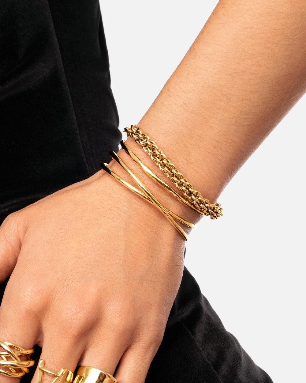 singularu Pulsera Big Rope Acero Baño Oro Los más vendidos