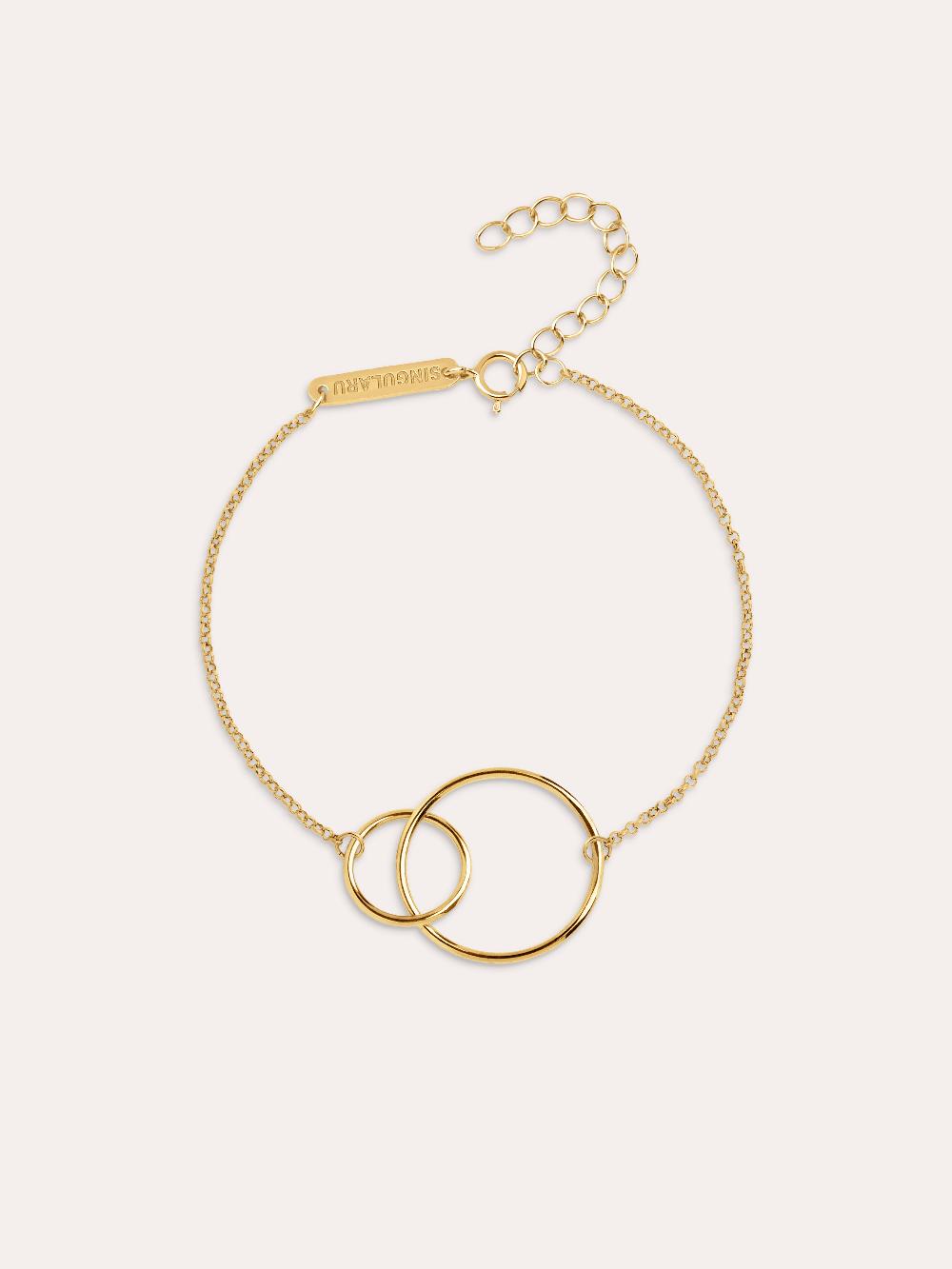 singularu Pulsera Sister Plata Baño Oro