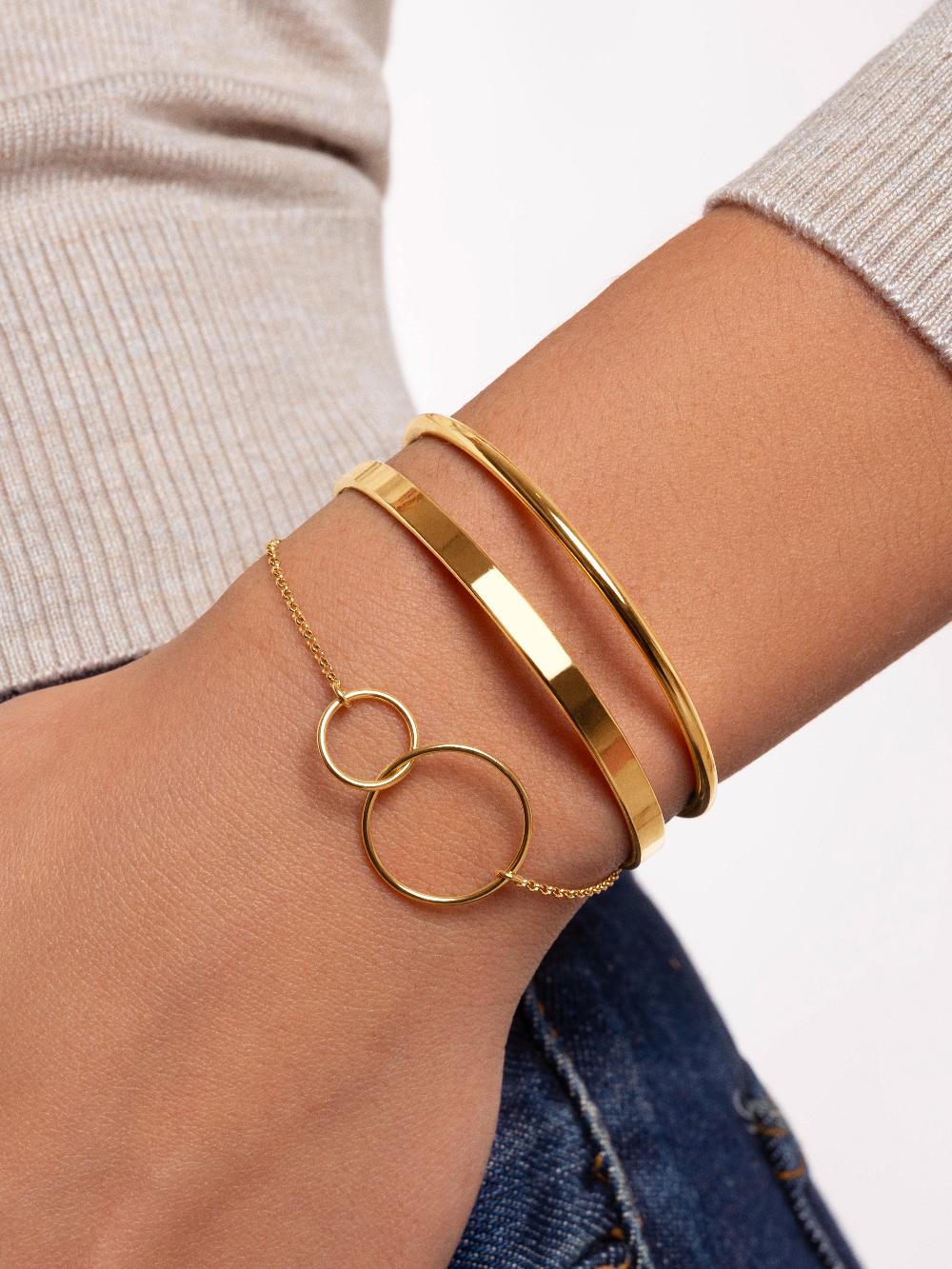 singularu Pulsera Sister Plata Baño Oro Ventas relámpago