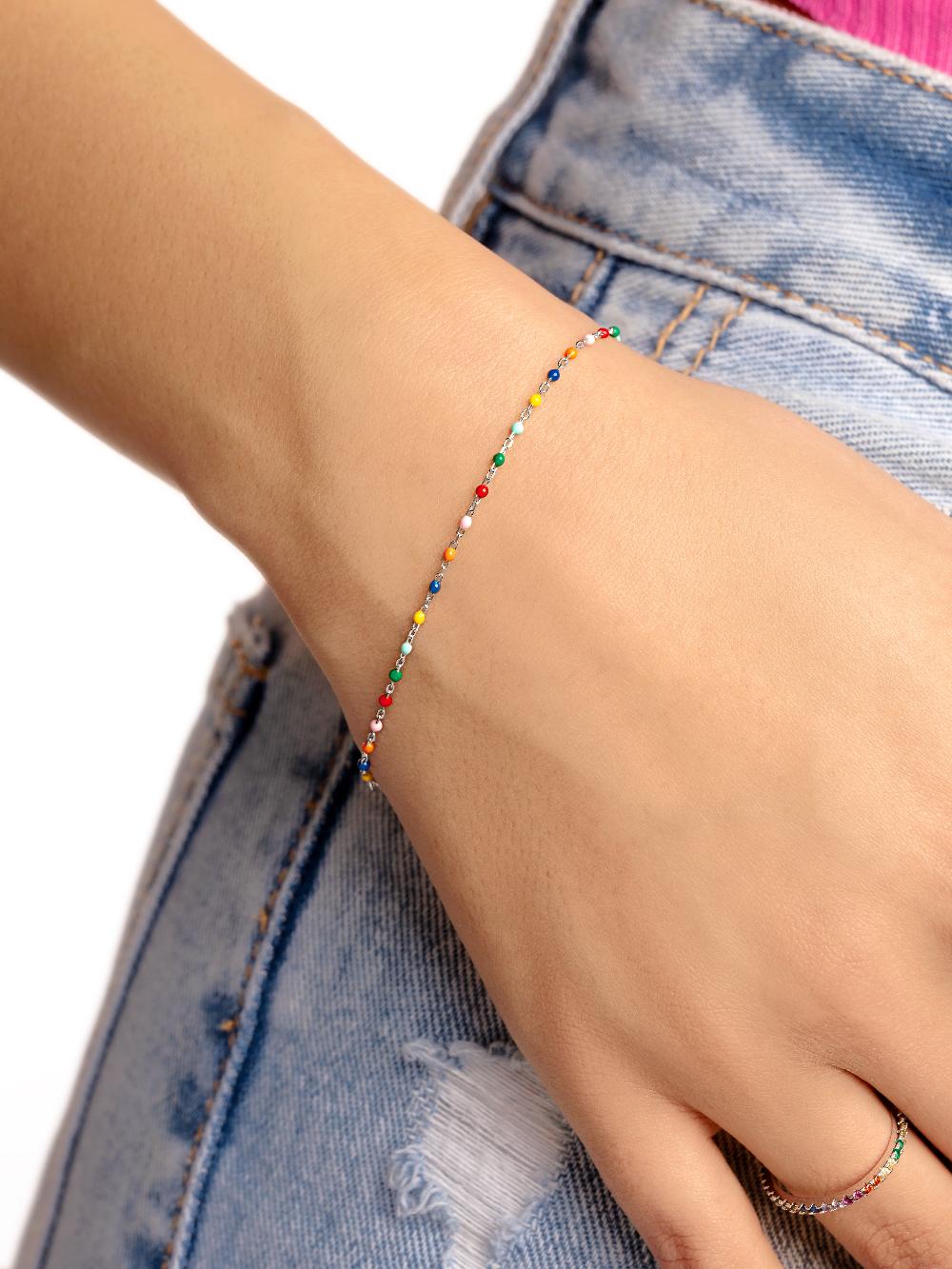singularu Pulsera Dots Colors Enamel Plata Descuento