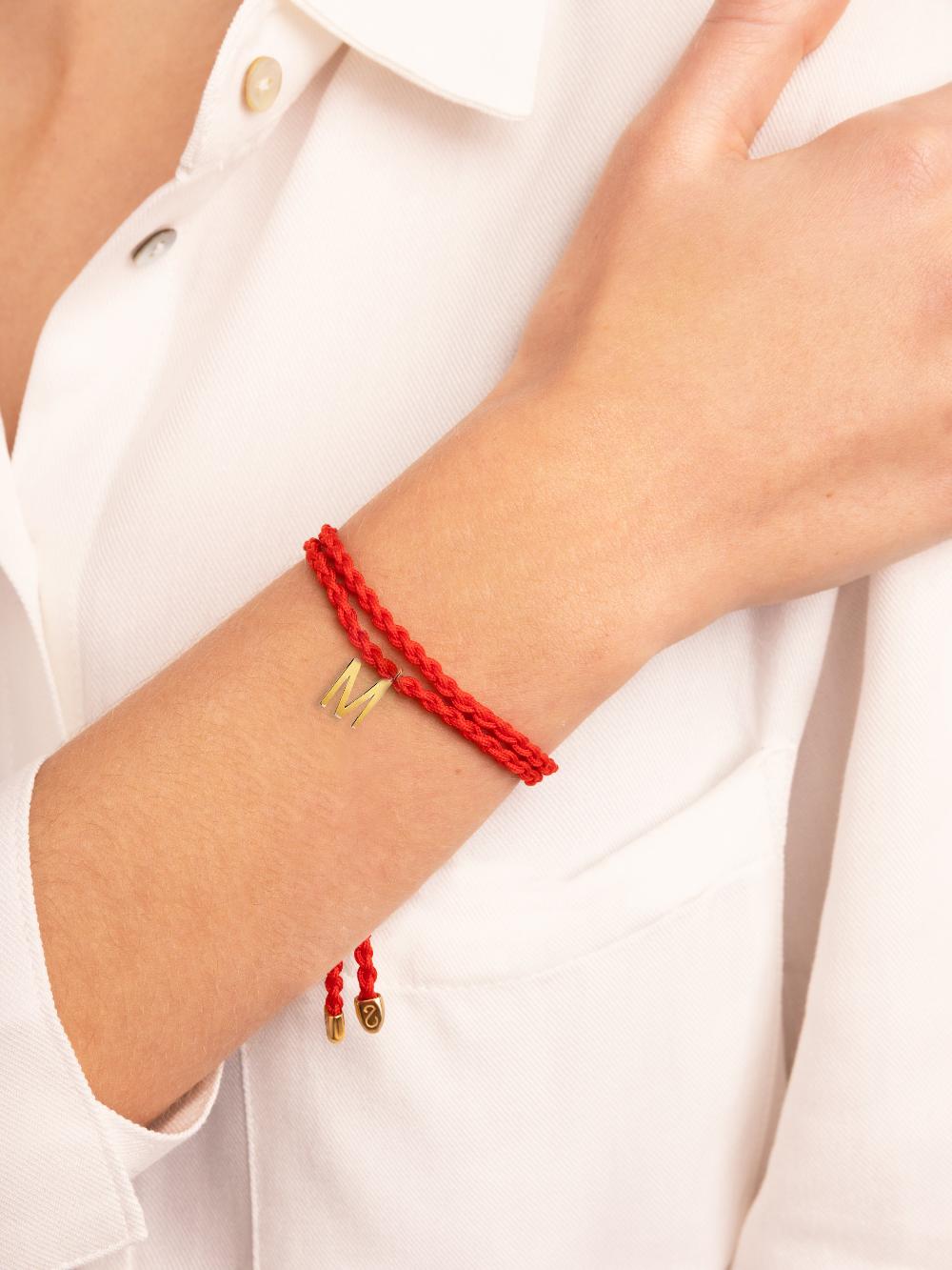 singularu Pulsera Personalizada Red Letters Plata Baño Oro Rebajas online