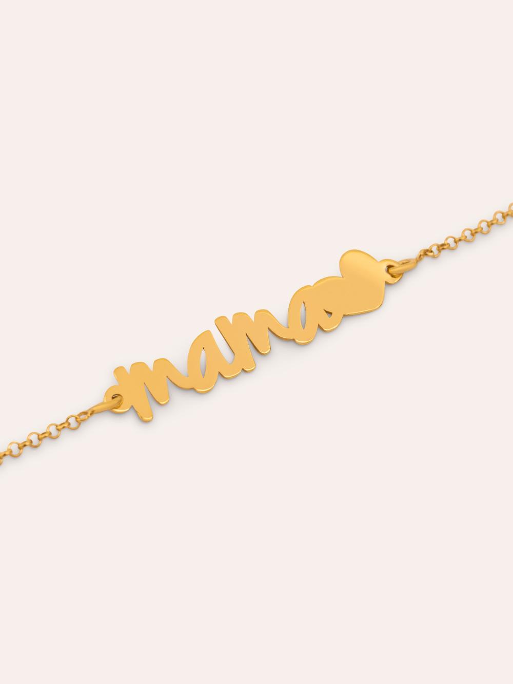 singularu Pulsera Mamá Heart Plata Baño Oro Rebajas top