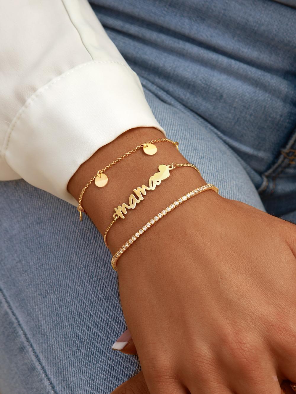 singularu Pulsera Mamá Heart Plata Baño Oro Rebajas top