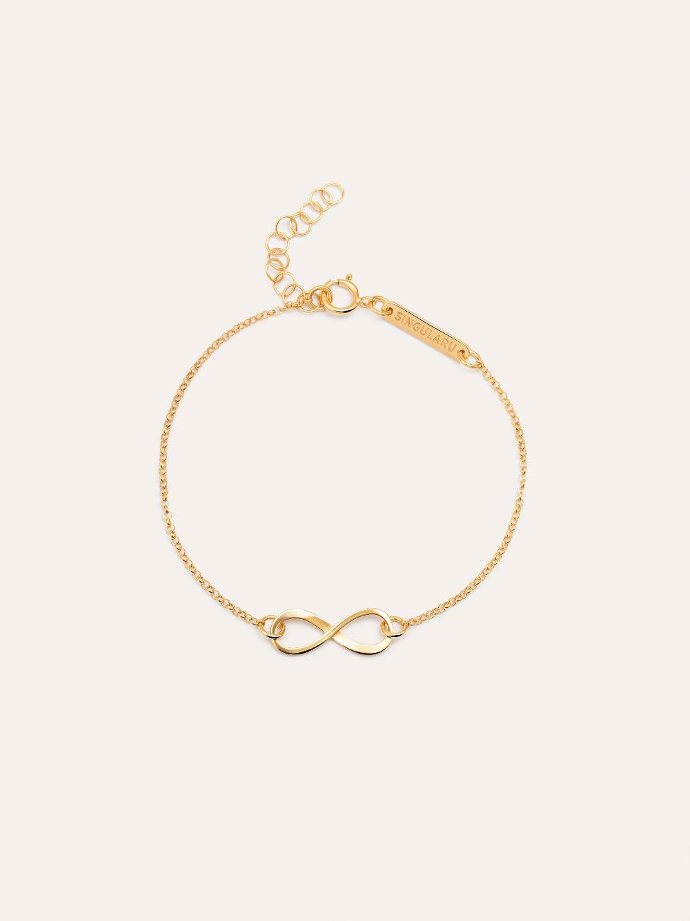 singularu Pulsera Infinito Plata Baño Oro