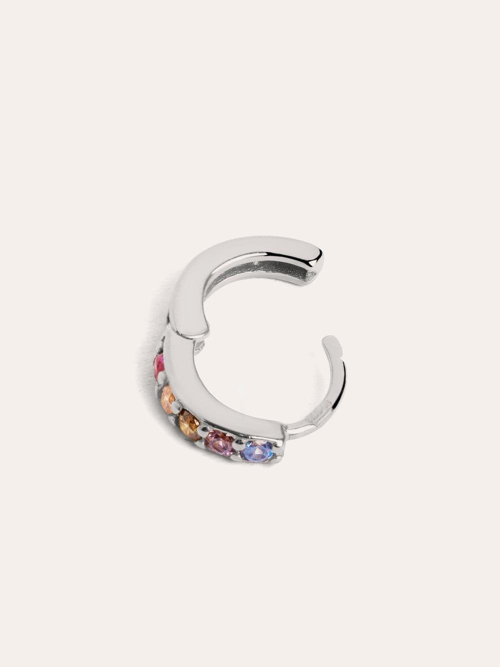 singularu Pendiente Suelto Aro Cleo M Colors Plata Oferta especial