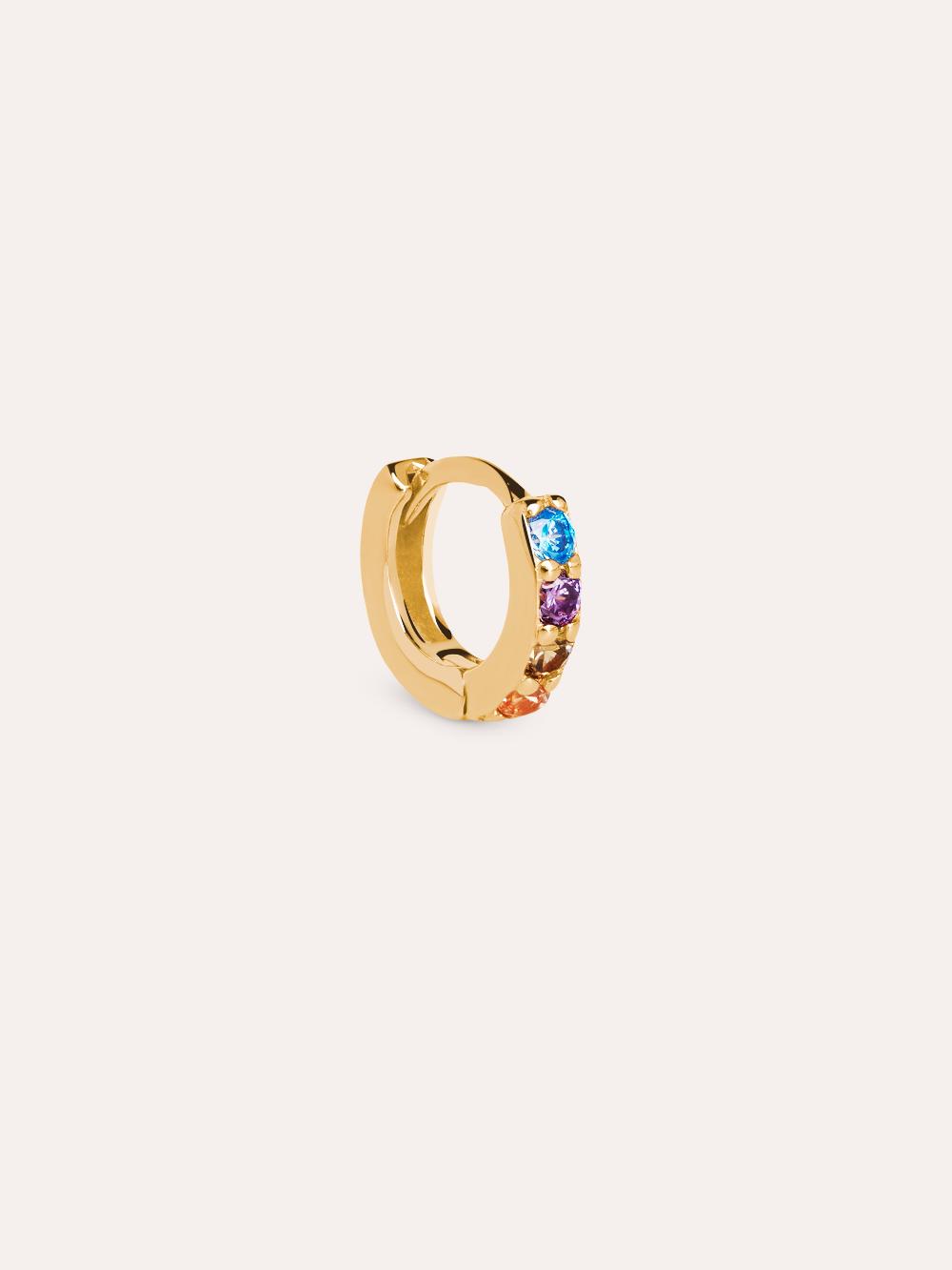 singularu Pendiente Suelto Aro Cleo S Colors Plata Baño Oro