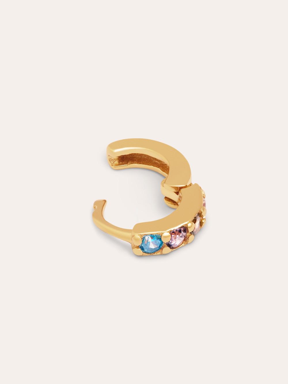 singularu Pendiente Suelto Aro Cleo S Colors Plata Baño Oro Último día