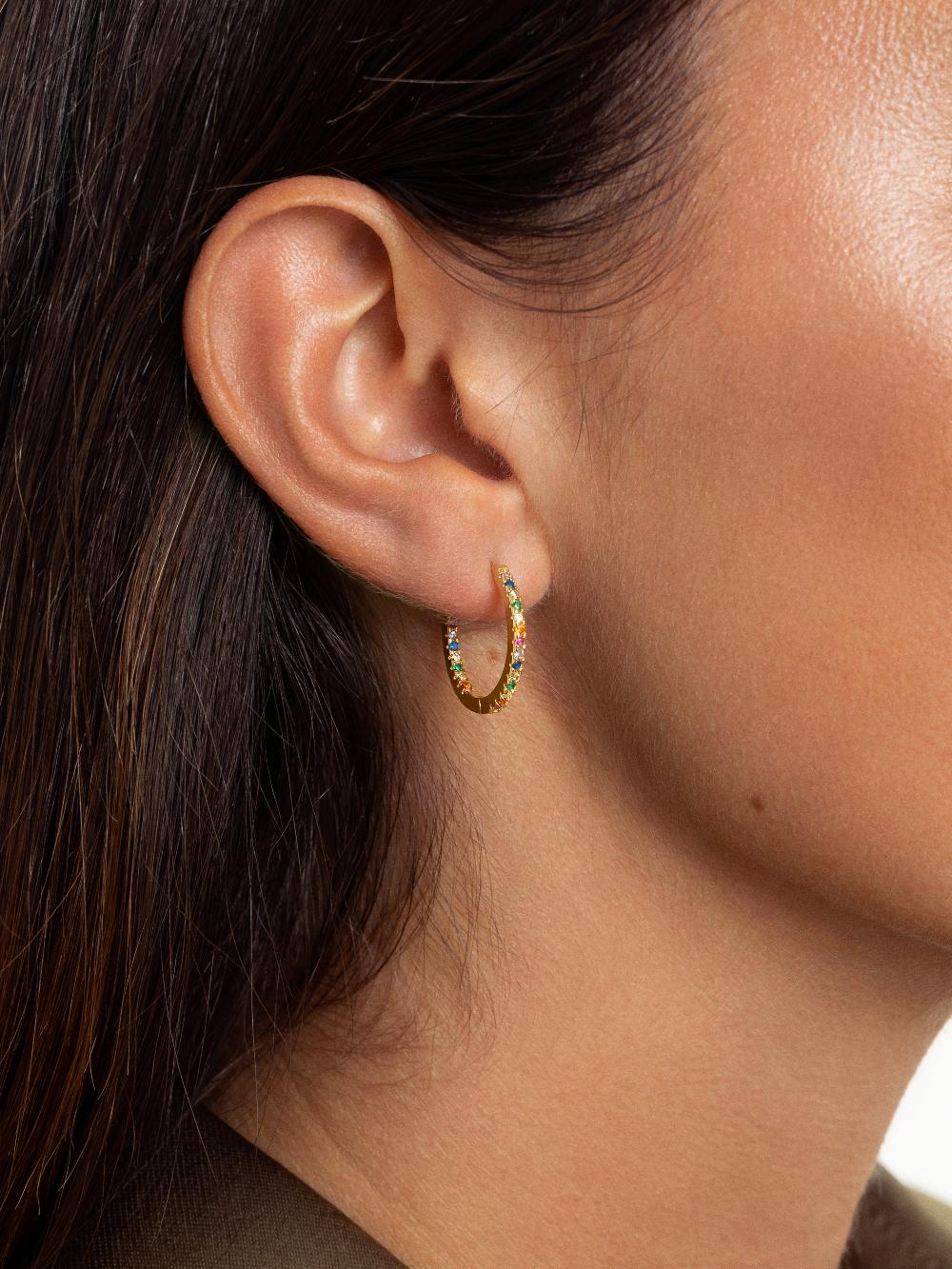 singularu Pendientes Gleam Colors Plata Baño Oro Oferta especial de fábrica