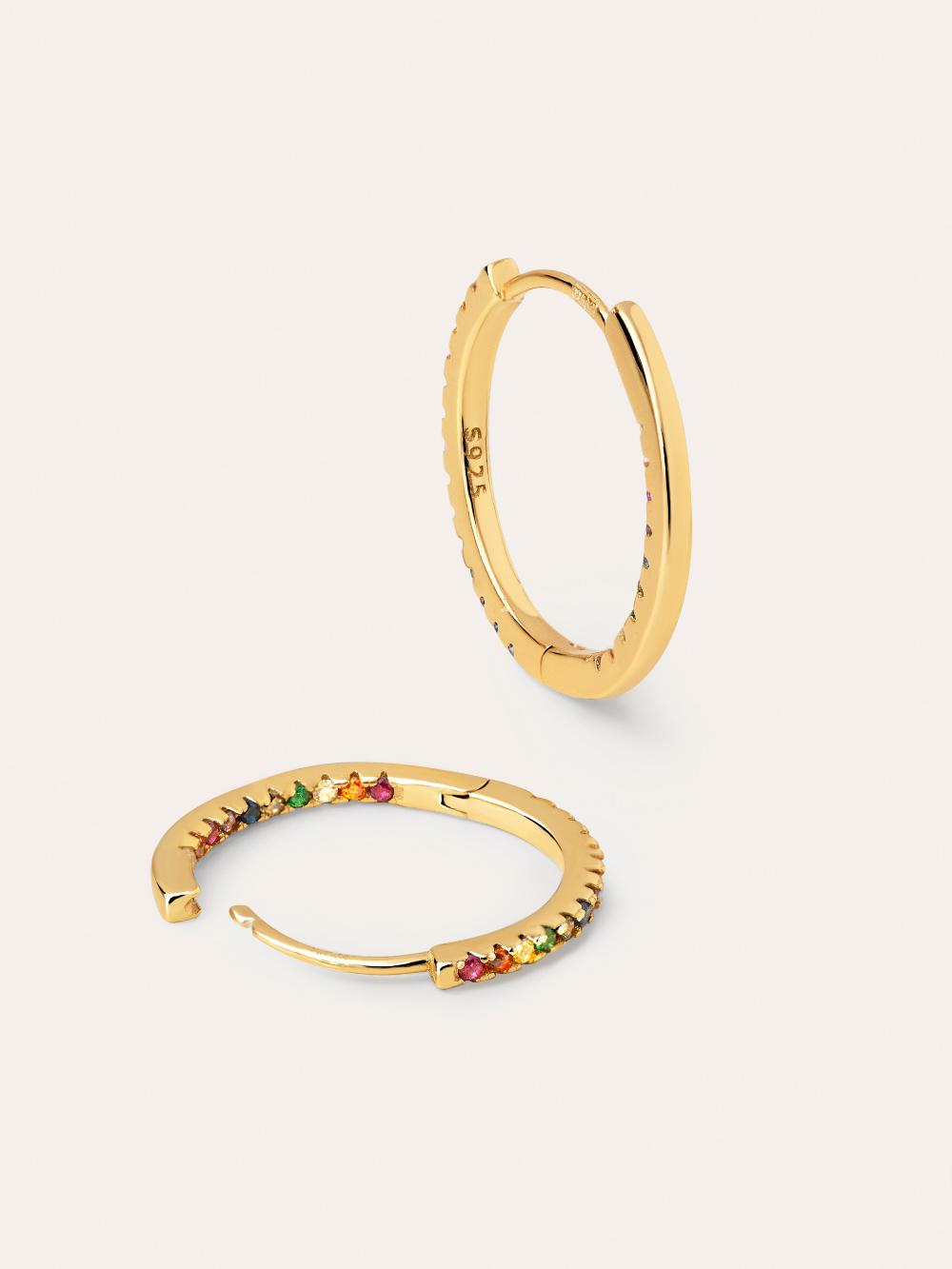singularu Pendientes Gleam Colors Plata Baño Oro Oferta especial de fábrica
