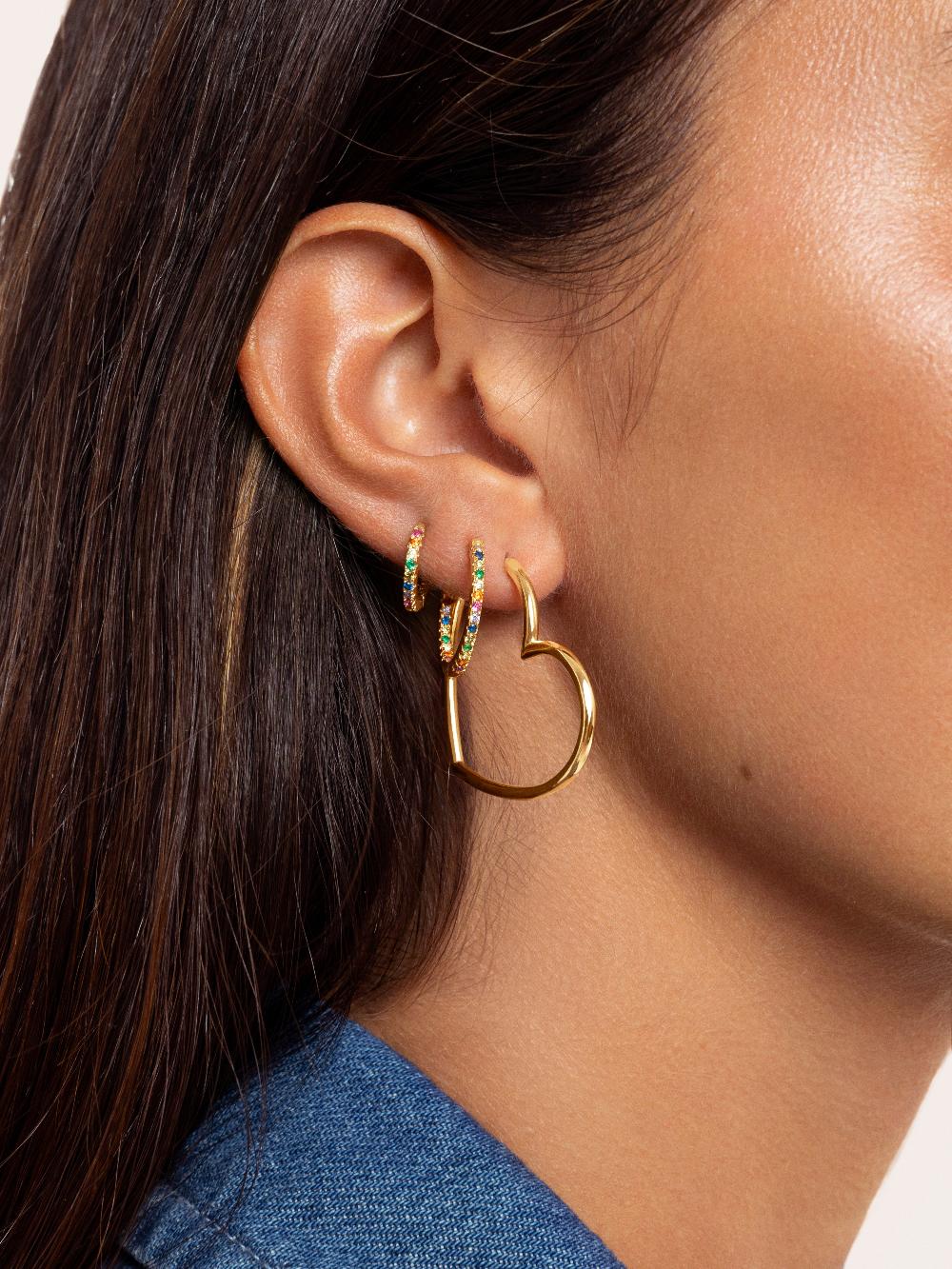 singularu Pendientes Gleam Colors Plata Baño Oro Oferta especial de fábrica