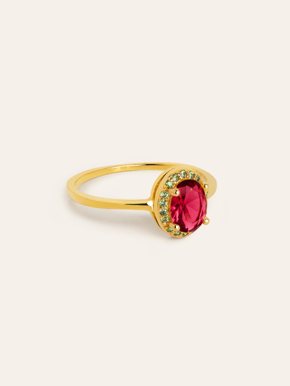 singularu Anillo Strawberry Colors Plata Baño Oro