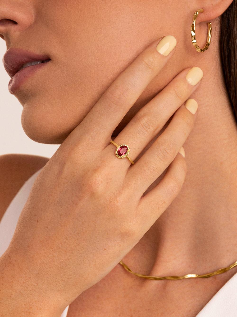 singularu Anillo Strawberry Colors Plata Baño Oro Precios de Black Friday
