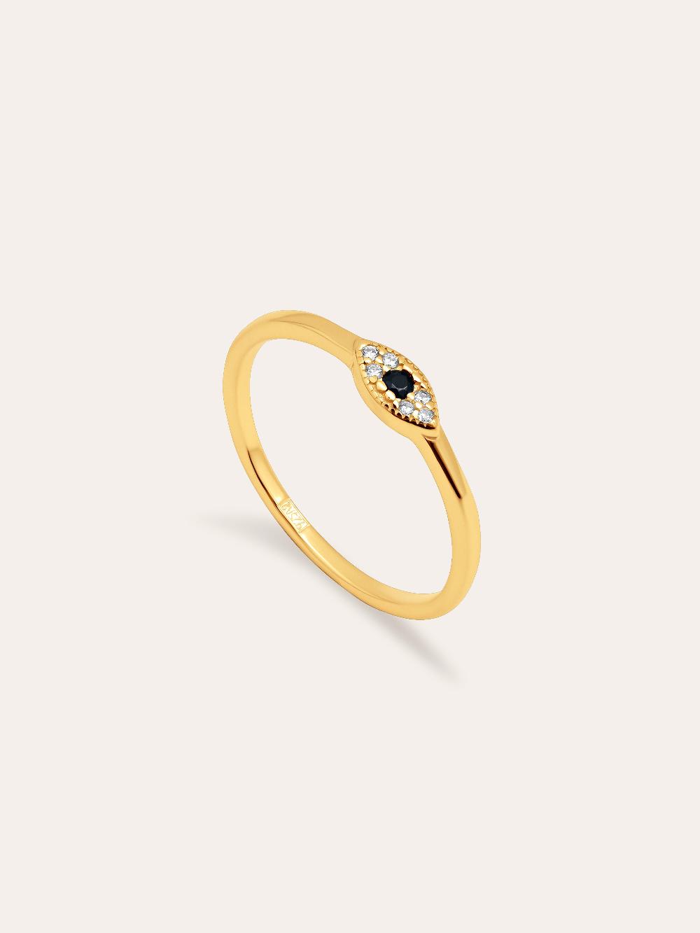 singularu Anillo Ojo de Horus Plata Baño Oro En oferta