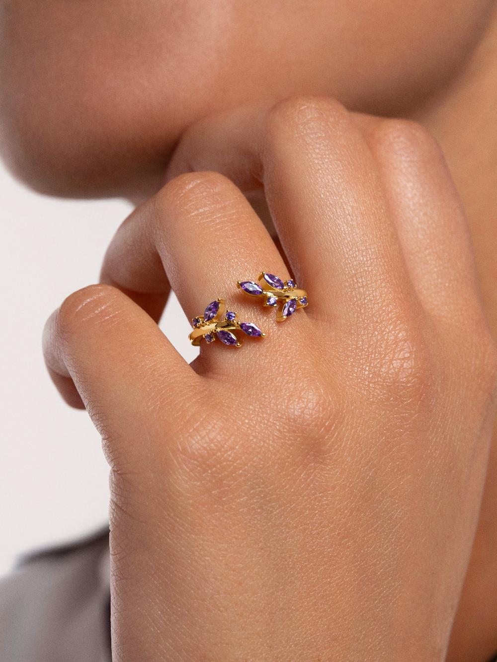 singularu Anillo Buganvilla Plata Baño Oro Descuentos del mes
