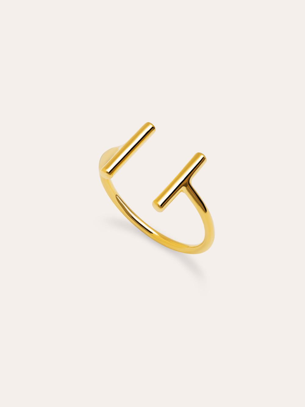 singularu Anillo Sticks Plata Baño Oro Última moda
