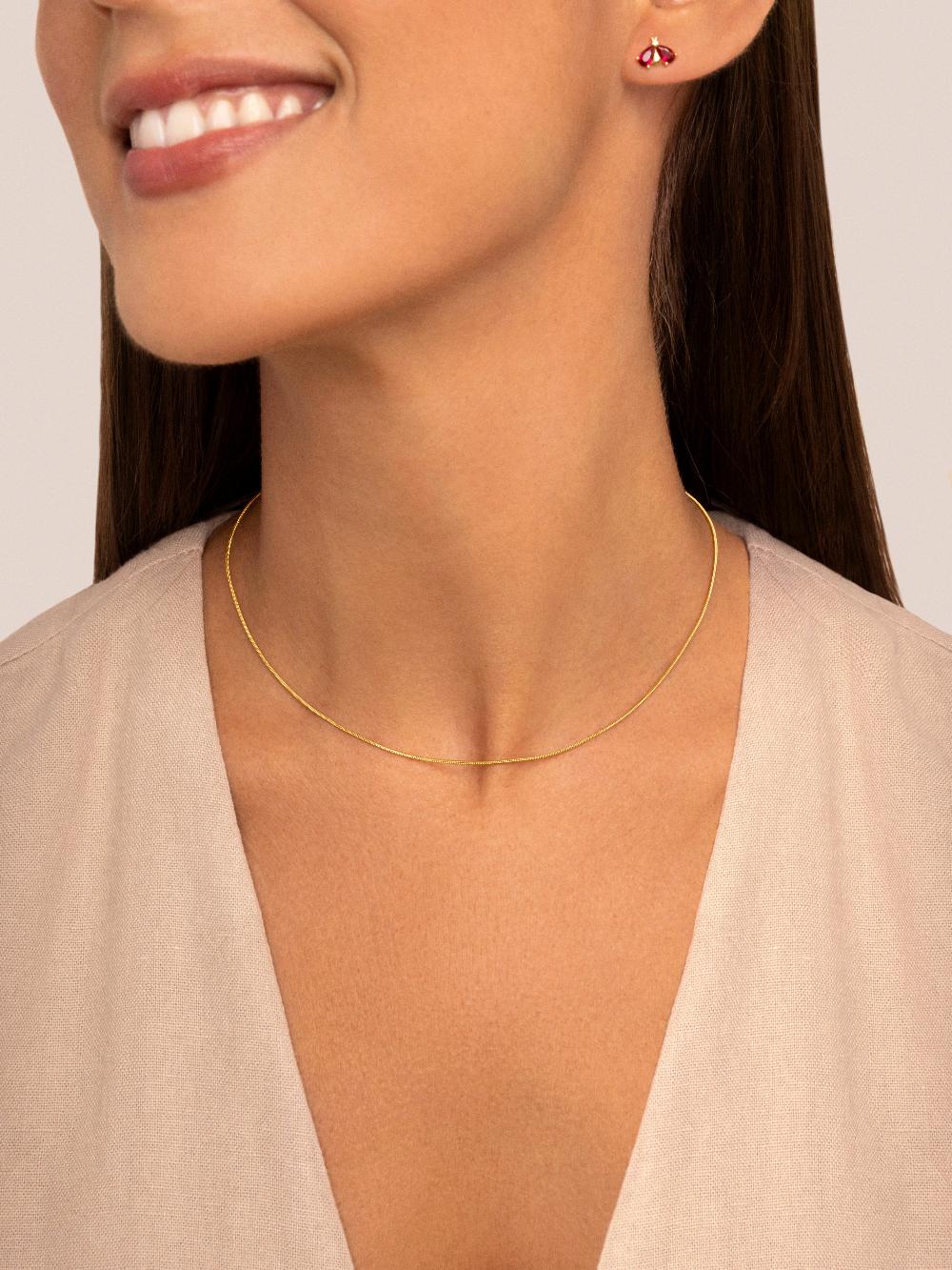 singularu Collar Tail Acero Baño Oro Ofertas especiales