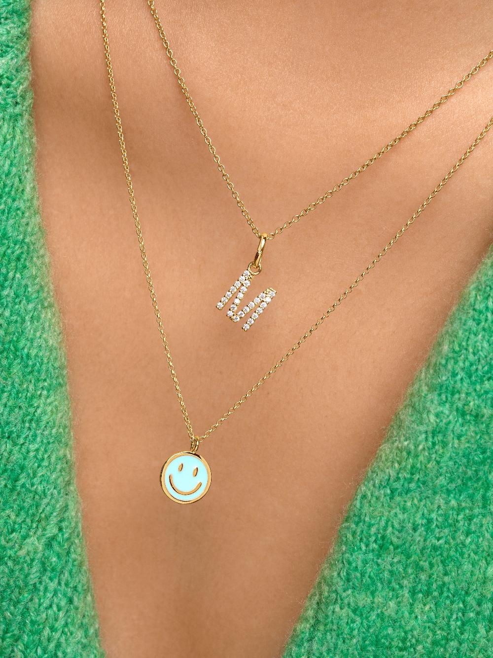 singularu Collar Smiley Sky Enamel Baño Oro Grandes ahorros