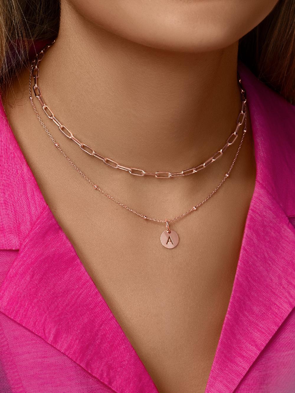 singularu Collar Mini Medallion Plata Baño Oro Rosa Rebajas de fin de temporada