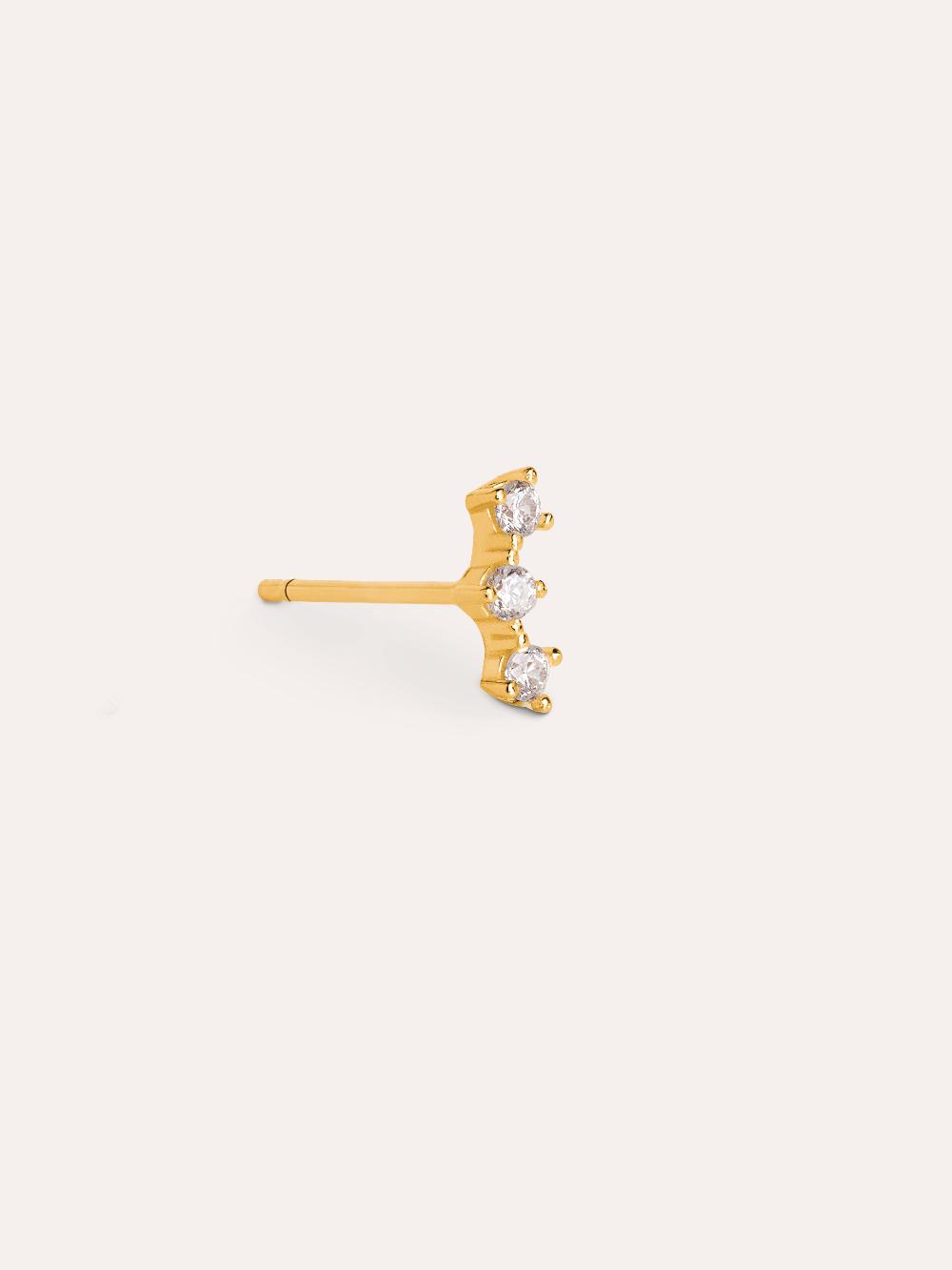 singularu Pendiente Suelto Triple Spark Plata Baño Oro Outlet online