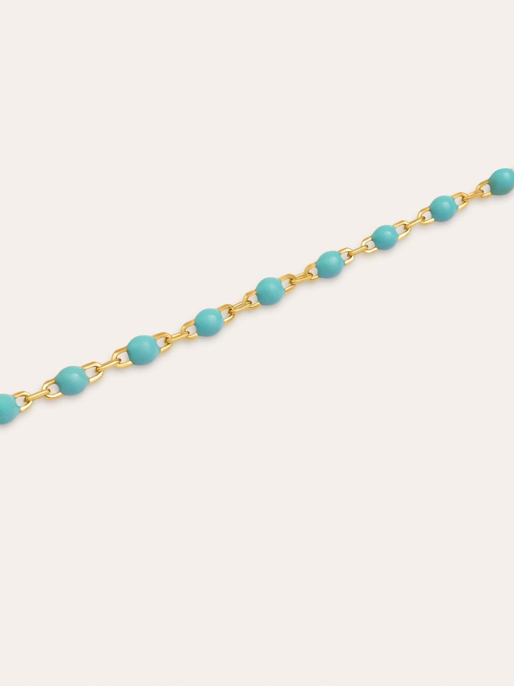 singularu Pulsera Dots Turquoise Enamel Plata Baño Oro Los más vendidos