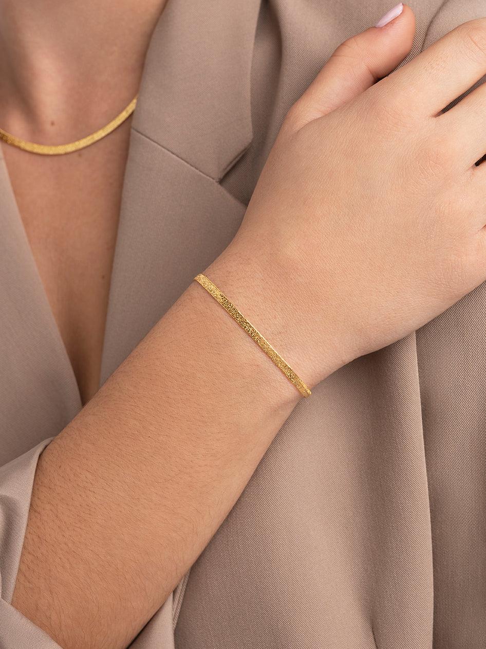 singularu Pulsera Lisse Sparkling Baño Oro Tienda