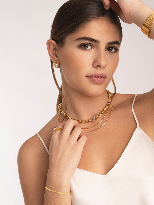 singularu Pulsera Lisse Sparkling Baño Oro Tienda