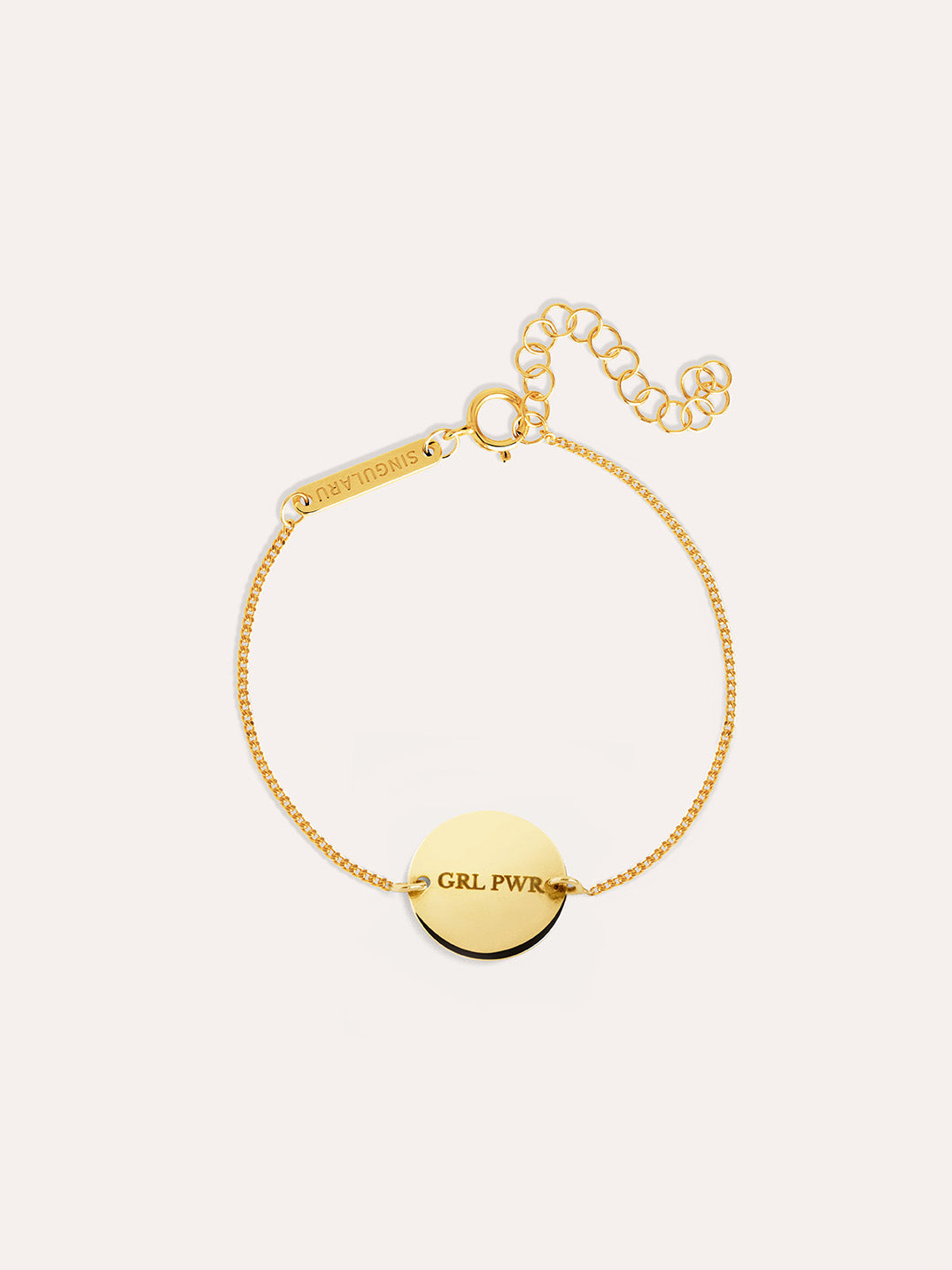 singularu Pulsera Personalizada Moon Plata Baño Oro