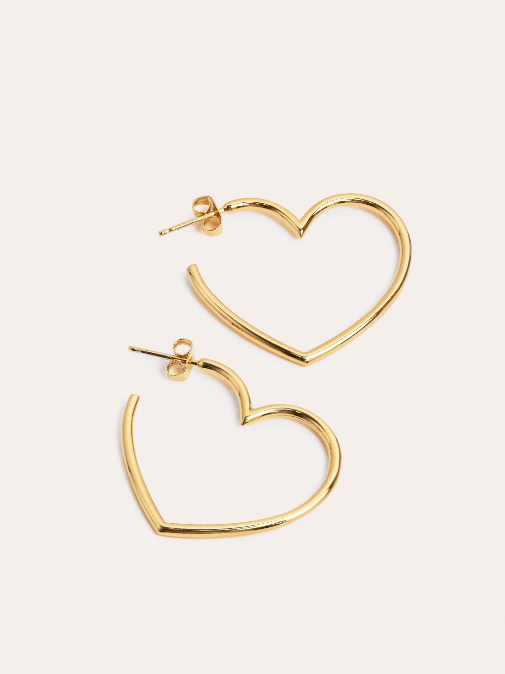 singularu Pendientes Aro Cuore Baño Oro Oferta especial