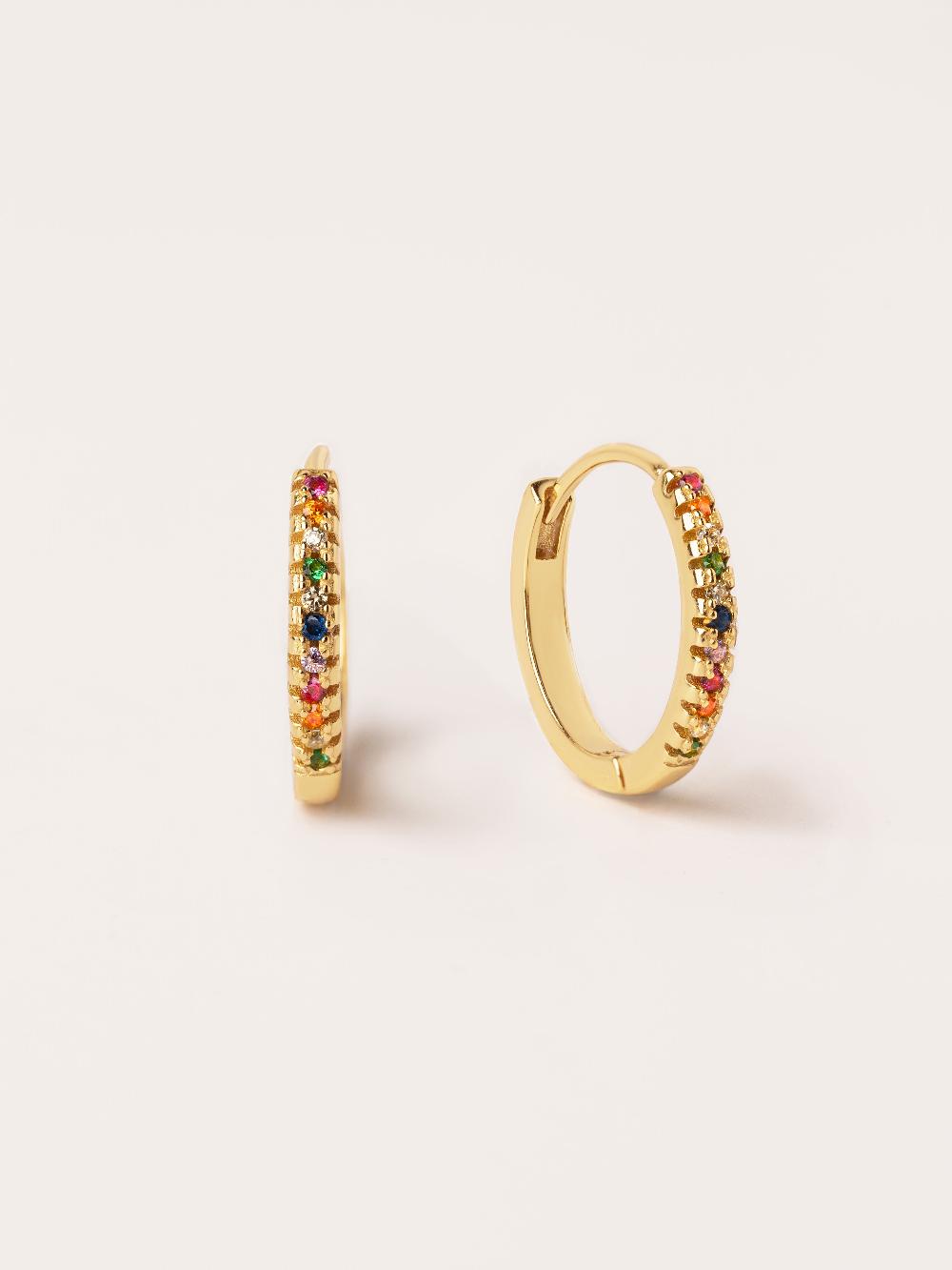 singularu Pendientes Aro L Colors Plata Baño Oro