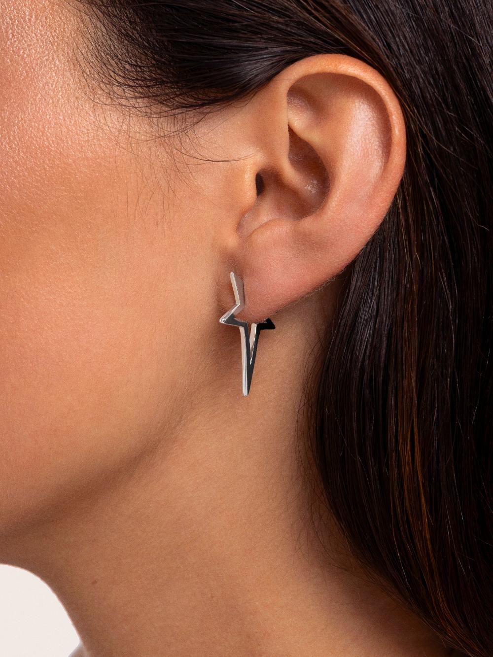 singularu Pendientes Star Punk Plata Precio de fábrica