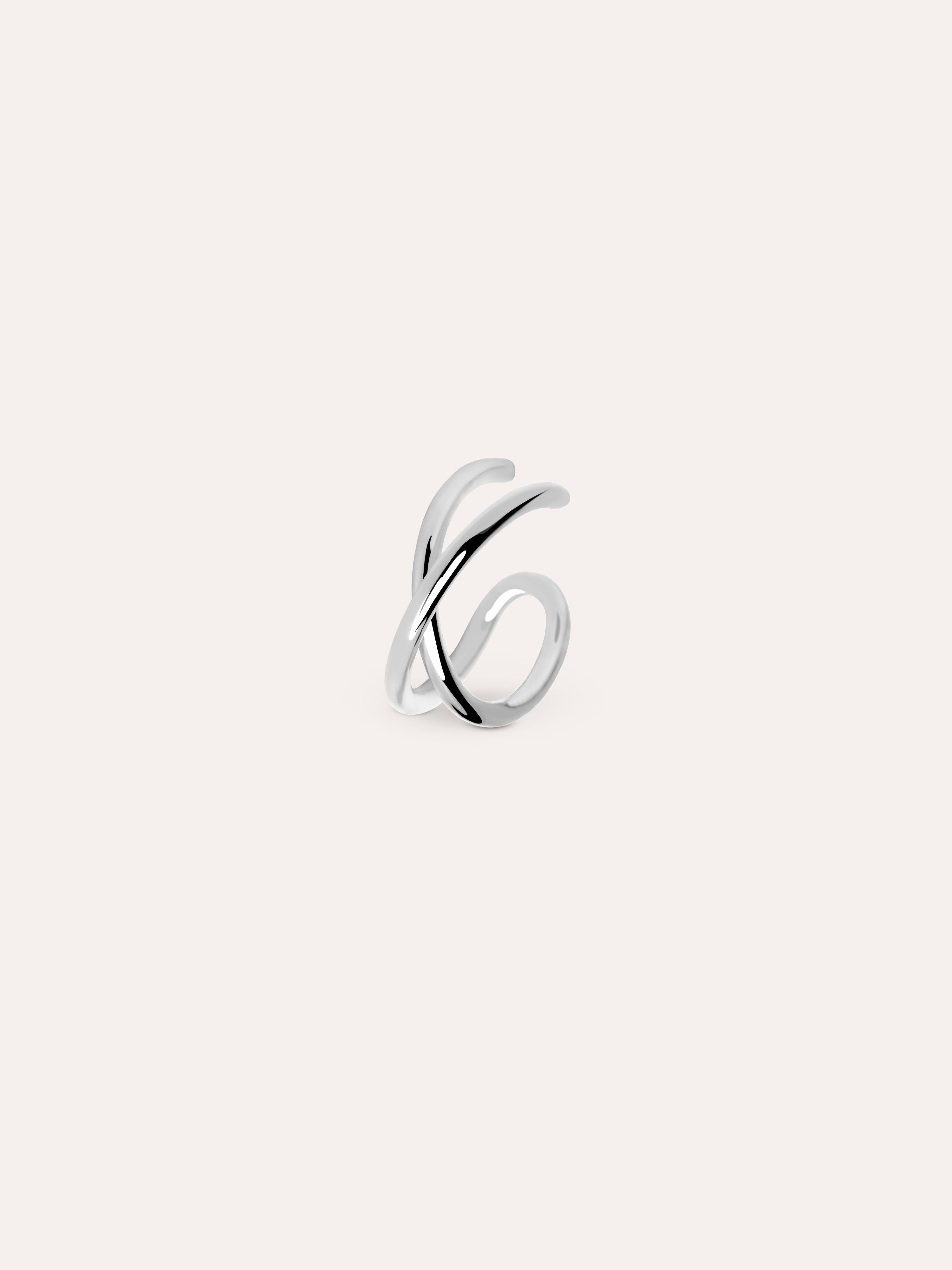 singularu Pendiente Suelto Ear Cuff Cross Plata