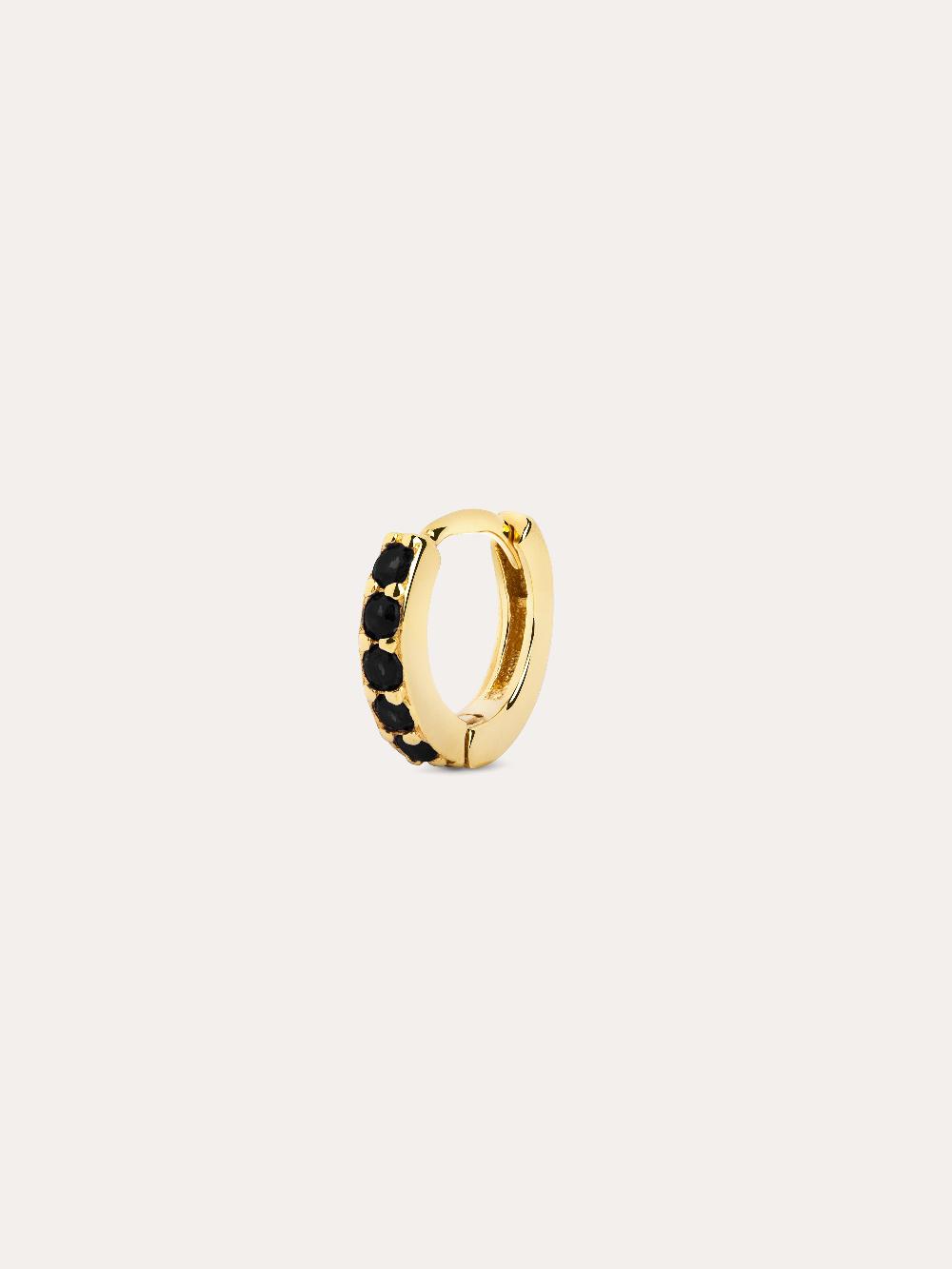 singularu Pendiente Suelto Aro Cleo M Black Plata Baño Oro