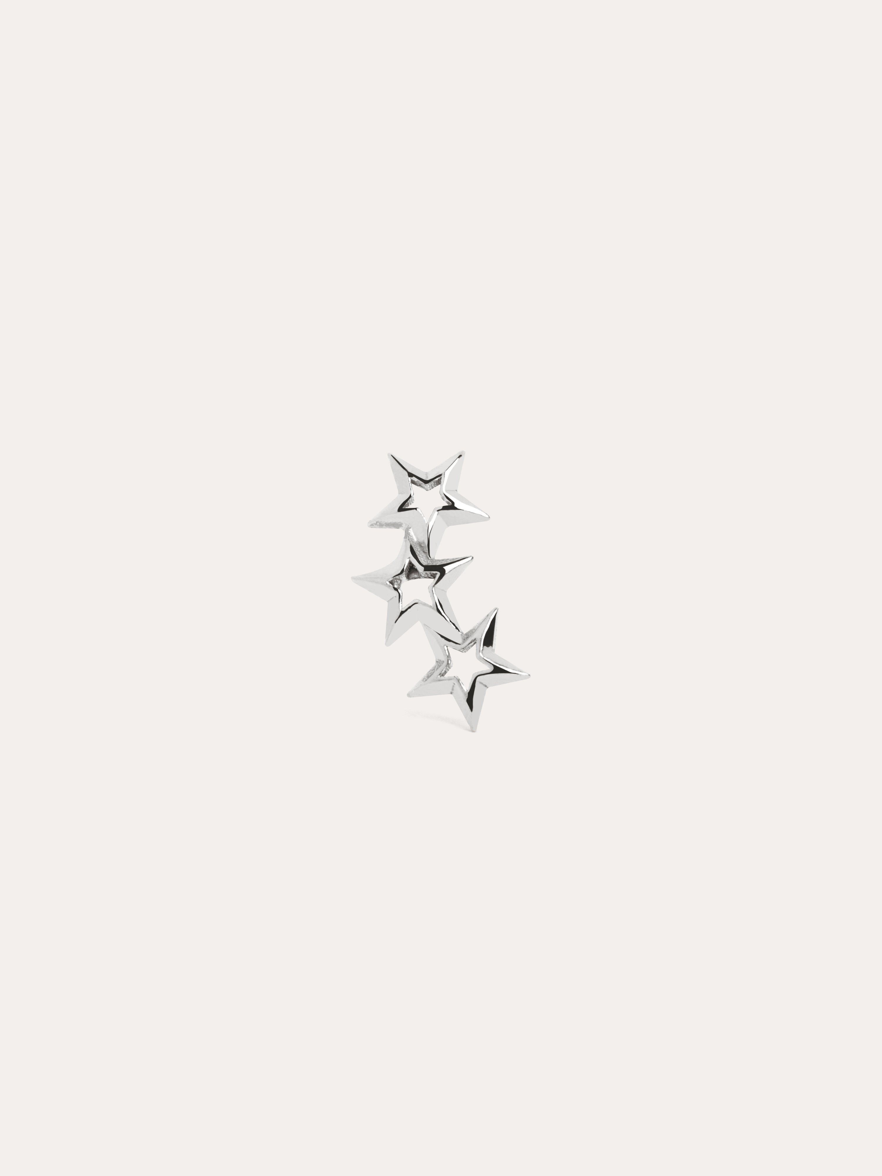 singularu Pendiente Suelto 3 Star Plata