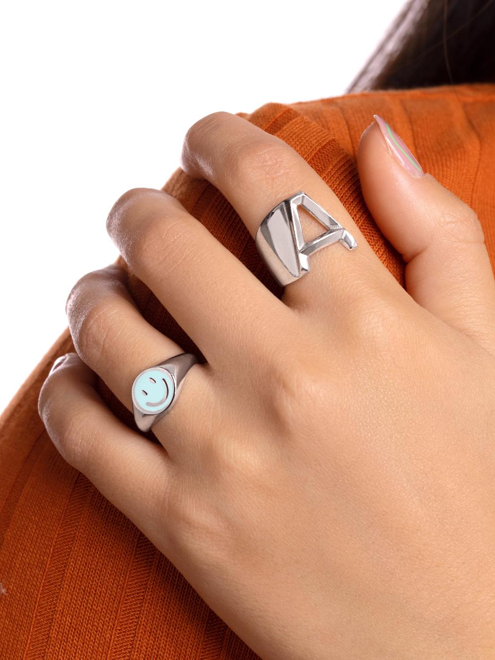 singularu Anillo Smiley Sky Enamel En oferta