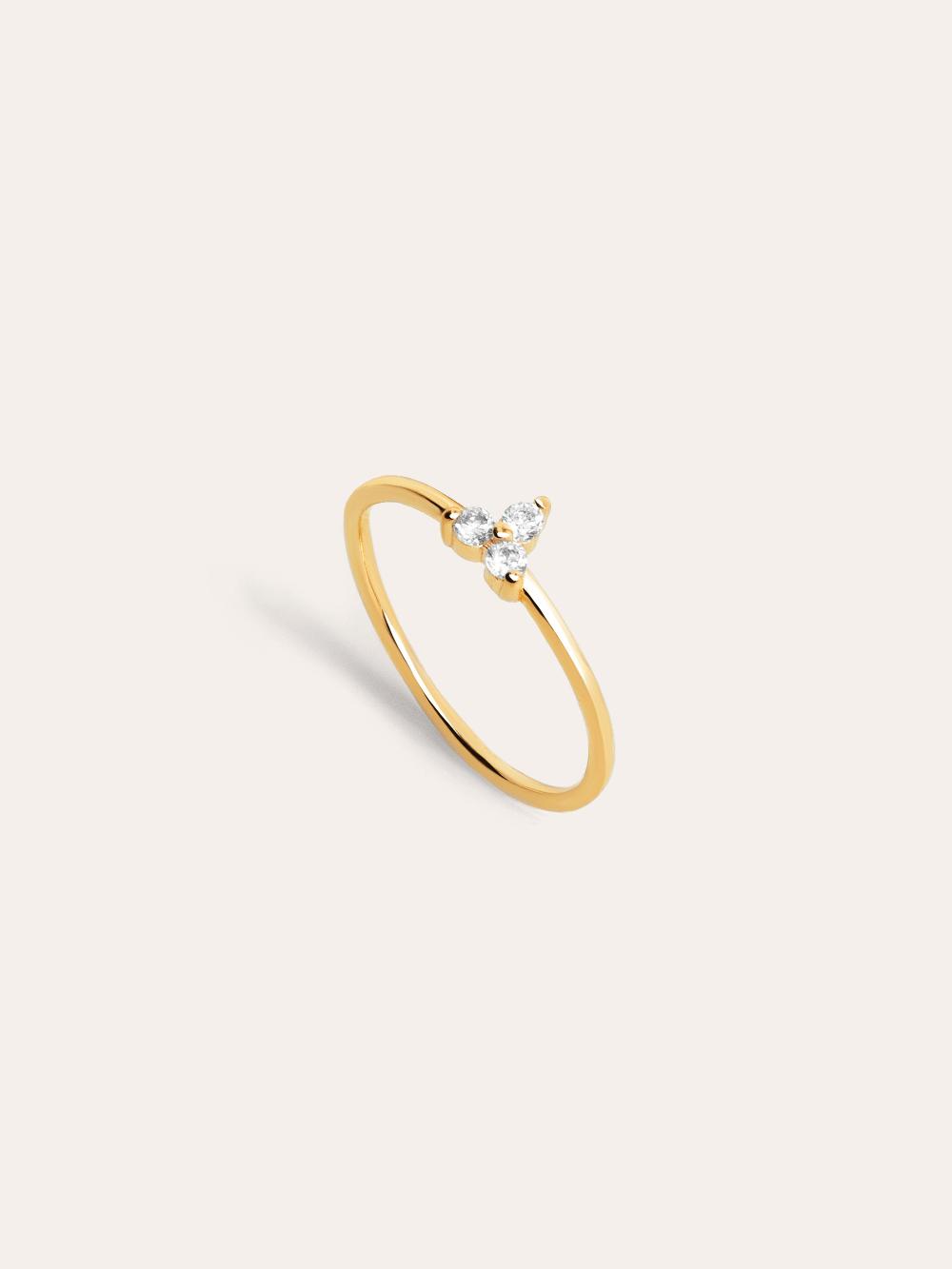 singularu Anillo Trebol Plata Baño Oro Descuentos del mes