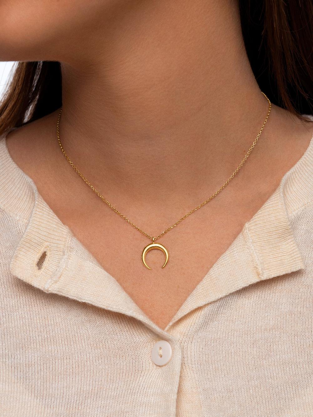 singularu Collar Moonset Plata Baño Oro Ofertas