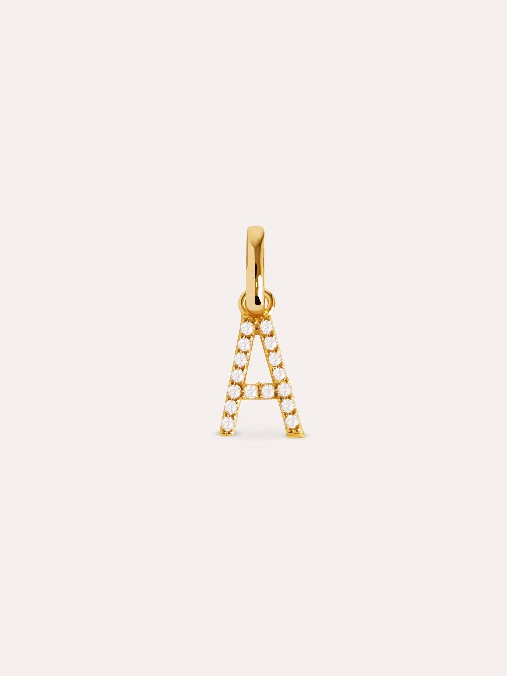 singularu Charm Letter Spark Plata Baño Oro