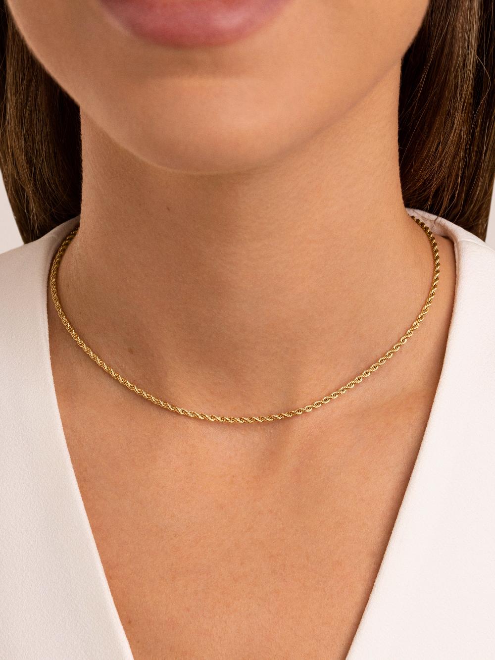 singularu Collar Cord Acero Baño Oro Los más vendidos